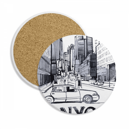 

NYC Love New York City America Landscape Coaster Cup Mug Tabletop Protection Absorbent Stone