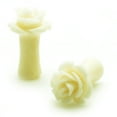 thumbnail image 4 of Tioneer Acrylic Tunnel White Rose Double Flared Ear Plugs Body Jewelry, 4 of 4