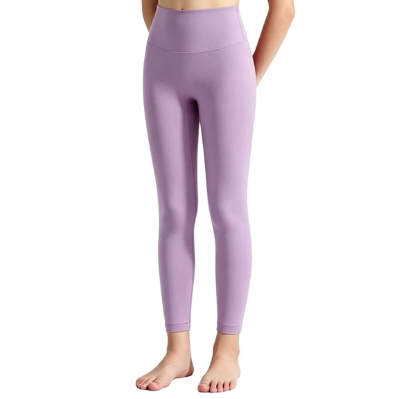 Resicozy Girls Leggings with Pockets Athletic High Waisted pant Workout Active Dance Running Yoga Pants for Kids3-12 Years Purple 160