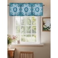 thumbnail image 2 of Teal Blue Boho Curtain Valances for Windows, Abstract Floral Ethnic Tribal Modern Kitchen Valance Window Treatment, Light Filtering Block Curtains for Bathroom/Bedroom/Living Room 54'' x 18'', 2 of 9