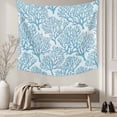 thumbnail image 5 of Blue Coastal Coral Tapestry for Bedroom Wall Hanging Tapestry, Farmhouse Nautical Marine Plants Ceiling Backdrop Tapestries Poster Blanket Wall Decor for Teens Room Living Room Dorm 39" x 59", 5 of 8