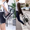 thumbnail image 2 of SUGARDAY Heavy Duty Clear Backpack for School, 15.6" Laptop, 3 Compartments, 3 Pockets, Black, 2 of 7