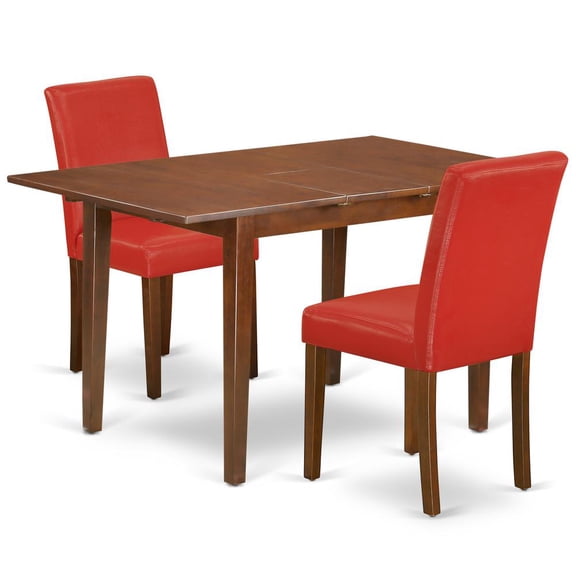 East West Furniture Dining Room Set Mahogany, PSAB3-MAH-72