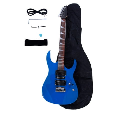 - Reactionnx Burning Fire Style Electric 6 String Guitar Professional Electric Guitar with HSH Acoustic Pick-up Blue