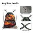 thumbnail image 3 of Kdxio Dynamic Fire Bird Art Print Drawstring Backpack Bag,Waterproof Draw String Back Sack, Gym Drawstring Bags Swim Bag For Unisex, 3 of 5