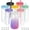 Multicolor, variant on PETGLE 8 PCS Plastic Snow Globe Tumbler,16 oz Double Wall Tumbler with Pre Drilled Hole,Bulk Snow Globe Cups with Colorful Lip and Straw,DIY Glitter Snowglobe(No gold powder)