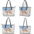 thumbnail image 3 of TSOVTHRID Cat Cloud Print 2PCS Top Handle Purse and Wallet Set for Women Trendy Tote Shoulder Bag PU Leather Hobo Bag Blue Satchel Handbag with Matching Wallet for Working Shopping, 3 of 7