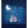 thumbnail image 3 of Ambesonne Half Moon Duvet Cover Sets, Rabbit Couple Art, 2-King, Azure Blue Night Blue, 3 of 7