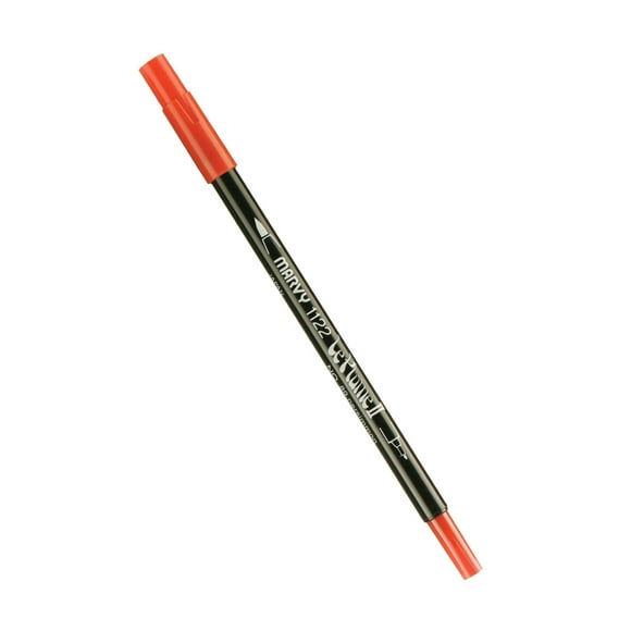 Uchida Marvy Extra Fine Tip Le Plume II Double Ender Marker Pen Art Supplies, Persimmon