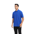 thumbnail image 3 of Zfeel Men's High Performance Poly Polo Shirt, Short Sleeve Collared Pure Dry Fit , Royal, L, 2 Pack, 3 of 6