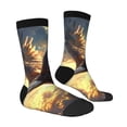 thumbnail image 4 of Yiaed Golden Sky Bald Eagle Print Great elasticity Crew Socks Sports socks for Men and Women, 4 of 5