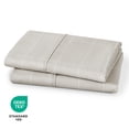 thumbnail image 6 of Bare Home Pillowcase Set - Premium 1800 Collection - Double Brushed - Ultra Soft - Standard Size, Grid - Stone/White, 2 Count, 6 of 6