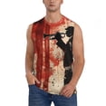 thumbnail image 1 of Fotbe Silhouette Trumpet Red Art Men's Camiseta sin Mangas Estampada para Hombres, Playera Casual para Gimnasio, Entrenamiento, Playa-Medium, 1 of 7