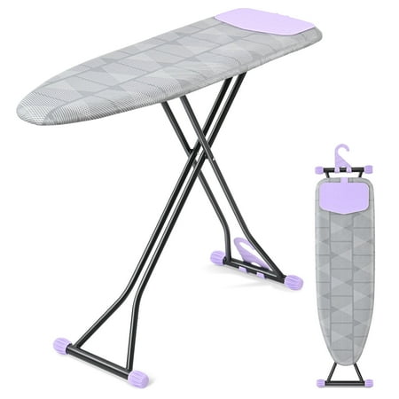 KK KINGRACK Ironing Board  Iron Board Full Size with Hanger & Rotating Nonslip Feet  7 Level Height Adjustable  43x13 in  Gray