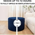 thumbnail image 3 of Round Pouf Ottoman 20 x 20 x 14 Inches Boho Poof Home Decor Floor Pouffe Ottoman Foot Rest for Couch Sofa Bean Bag Chairs Living Room Bedroom (Dark Blue), 3 of 17