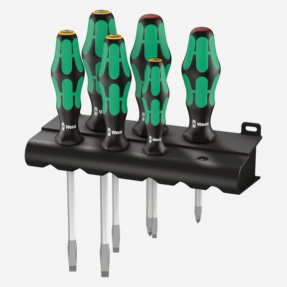 Wera 007680 Kraftform Plus Slotted/Phillips Screwdriver Set   Rack