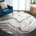 thumbnail image 3 of SAFAVIEH Craft Angjelko Abstract Area Rug, Gold/Grey, 5'3" x 5'3" Round, 3 of 8