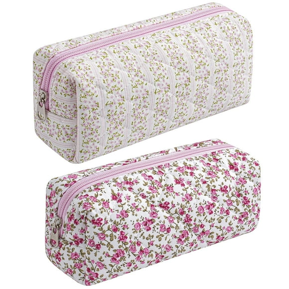 Brocha de maquillaje bolsa de cosméticos HHQQWZ de algodón floral para mujer