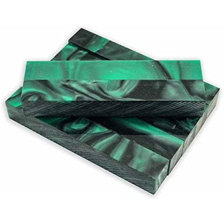 

Acrylic Pen Blank Forest Green Pearl and Black Swirl 5 x 3/4 x 3/4 7 Pack