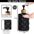 thumbnail image 2 of Green Glass Soap Dispenser Set With Black Pump, 13.5Oz Refillable Liquid Hand Soap Dispenser, Lotion Dish Soap Dispenser for Modern Home Decor, Bathroom, Kitchen Countertop, Hotel(2 Pack), 2 of 7