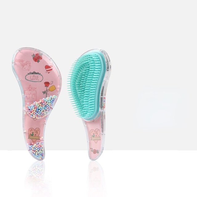 Peine mágico de dibujos animados para masaje, cepillo antiestático para el pelo de unicornio, desenredar enredos, ducha, cepillo para el pelo, accesorios de salón, color rosa