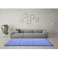 thumbnail image 3 of Ahgly Company Machine Washable Indoor Square Abstract Blue Contemporary Area Rugs, 8' Square, 3 of 4