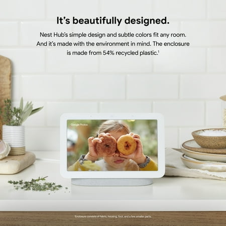 Google Nest Hub 2nd Gen - Smart Home Display with Google Assistant - Chalk