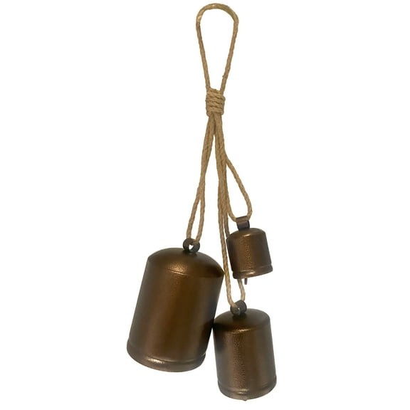 Haute Decor Group of 3 Hanging Bells, Assorted Sizes (Antique Bronze)