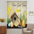 thumbnail image 2 of Spring Sheer Curtains 72 Inches Long, Brown Vintage Birds Cages Eggs Flowers Herbs Light Filering Curtains, Breathable Simi Curtain Privacy Drapes for Living Room Bedroom Lightweight Window Treatment, 2 of 9