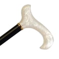 thumbnail image 1 of AlexOrthopedic Wood Cane with Acrylic Pearl Derby Handle and Collar - Black Stain, 1 of 1