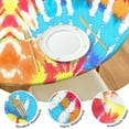 thumbnail image 4 of Colorful Tie Dye Pattern Round Fitted Tablecloth with Elastic Edge,Dining Table Cover Waterproof,Outdoor Round Tablecloth for Camping,Dining,Indoor and Outdoor, 4 of 7