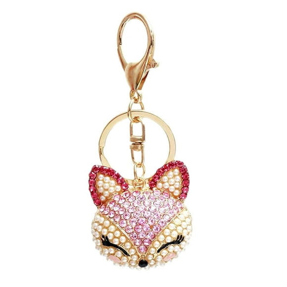 Stylish Crystal Fox KeyChain - Perfect for Ladies! Chic Rhinestone Bag Pendant and Car KeyChain, Style 12