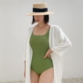 thumbnail image 3 of Traje de baño push-up para mujer para natación, aguas termales, playa - Traje de baño de una pieza sin espalda verde talla XL, 3 of 7