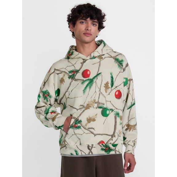 No Boundaries Holiday Boxy Fit Oversized Fleece Hoodie, Men's Sizes XS-4XLT