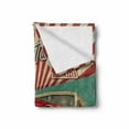 thumbnail image 2 of Florida Soft Flannel Fleece Throw Blanket, Greetings from Tallahassee Text with Retro Background and a Vintage American Car, Cozy Plush for Indoor and Outdoor Use, 50" x 70", Multicolor, by Ambesonne, 2 of 6