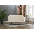 thumbnail image 5 of Luccalily Accent Loveseat Sofa,Velvet Leisure Sleeper Comfy Sofa Couch with 2 Throw Pillow, Accent Sofa Recliner,with 4 Rose Golden Metal Legs,Mid-Century Modern Velvet loveseat Sofa for Living Room, 5 of 9
