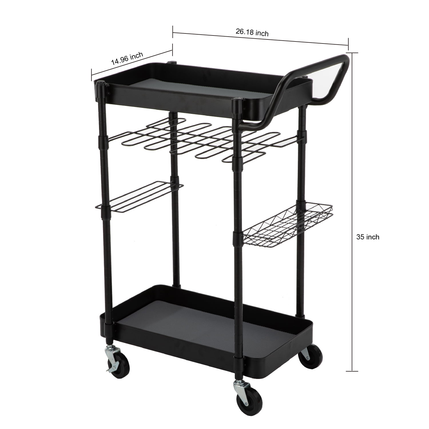 HomeZone 2 Tier Tool Utility Cart with EVA Mat and 3 Accessories