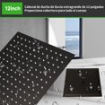 thumbnail image 2 of SOLVEX Cabezal de Ducha de Lluvia 12 Pulgadas, Regadera Cuadrada para Ba&ntilde;o, Cabeza de Ducha de Ba&ntilde;o, Regadera Acero Inoxidable, Acabado Negro, SP-50022-3, 2 of 6