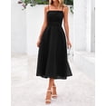 thumbnail image 2 of Vestido PRETTYGARDEN para mujer, de verano, con tirantes finos, midi, negro, 2 of 9