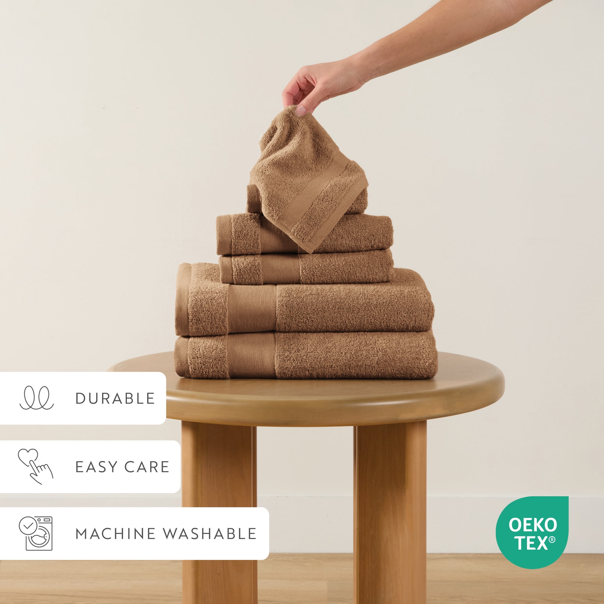 Noble Linens 6 Piece Essential Cotton Bath Towel Set