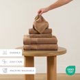thumbnail image 5 of 6-Pack Bathroom Essentials Bath Towel Set in Mocha - Soft and Absorbent for Quick Drying by Comfort Canopy, 5 of 9