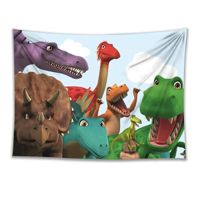 Tapiz estético con dibujos animados de dinosaurios para pared, 150 x 100 cm