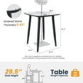thumbnail image 5 of Noble House 35.4" Outdoor Rounded Square Bar Table, Durable Sintered Stone Greek Top, Umbrella Hole, Ember Black + White, 5 of 6
