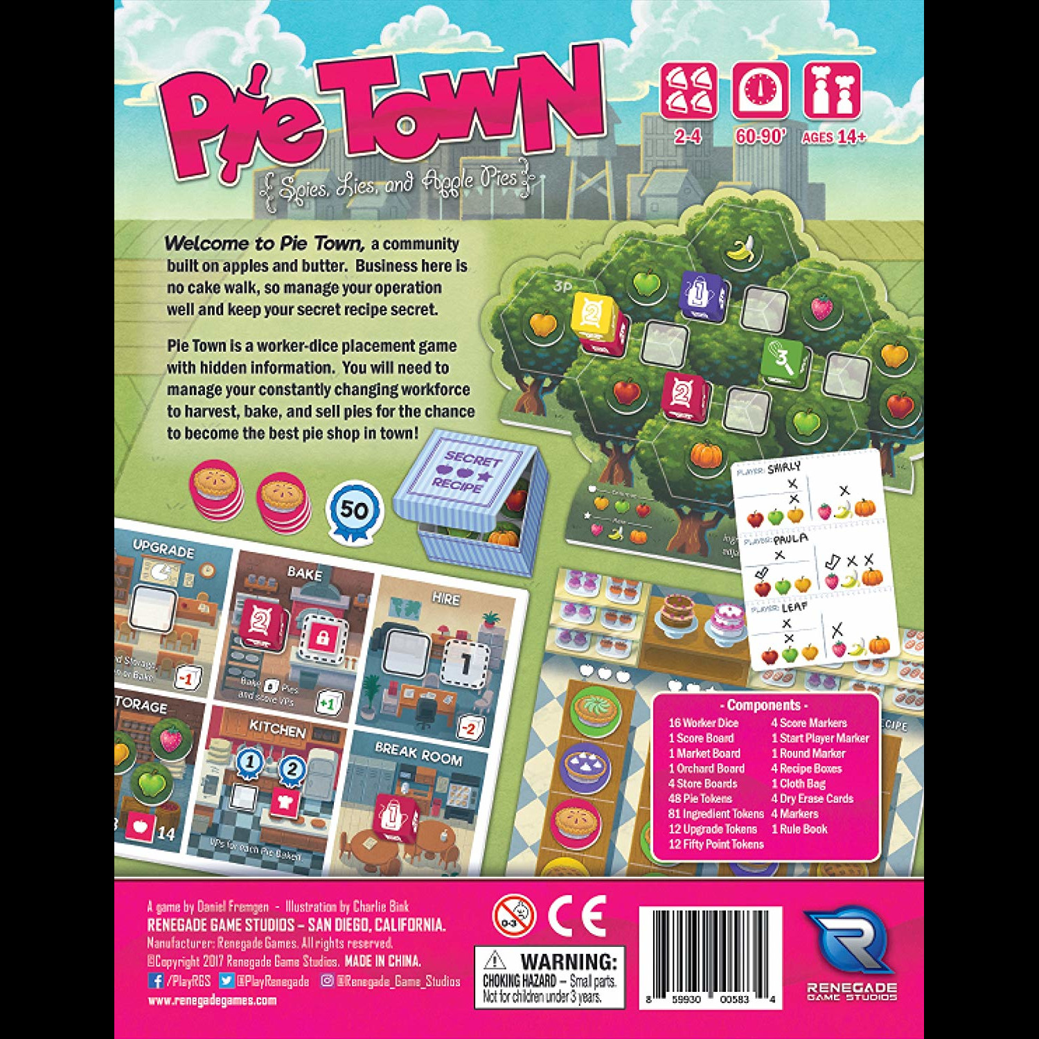 Renegade Game Studios Pie Town – Gioco Da Tavolo Per 2-4 Giocatori, Durata 20-30 Minuti, Età 14+, Party Game Strategico