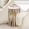 thumbnail image 2 of Michael Amini La Rachelle Round End Table with Marble Top - Chardonnay Gold, 2 of 6