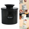 thumbnail image 3 of Lindo soporte de almacenamiento untable de cerámica de de fresca hecho a mano para refrigerador Tapa de mano Capacidad razonable Negro Baoblaze encargado de la mantequilla, 3 of 8