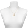 thumbnail image 2 of Delight Jewelry Silver-tone Domed Music - Cello - Large Goldtone Crystal Initial - I - Charm Necklace, 17.5"+2", 2 of 4