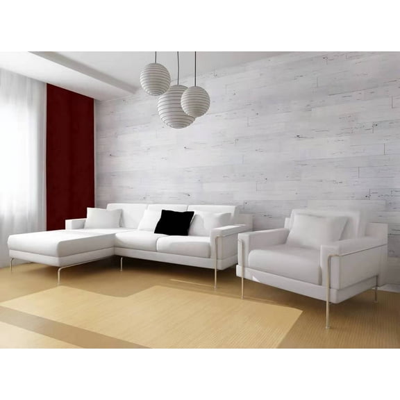 Self-Adhesive Distressed Weathered Rustic REAL Wood Plank-Flaky Antic White-WP-029C