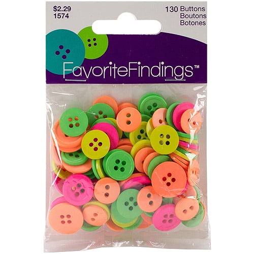 Favorite Findings Buttons, 130/Pkg - Walmart.com