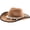 Khaki, variant on Jiibva Cowboy Hat for Women, Felt Western Hats With Macrame Beaded Band Jazz Top Hat Wide Brim Sun Hat Beach Vintage Retro Western Cowboy Hats for Wedding Party